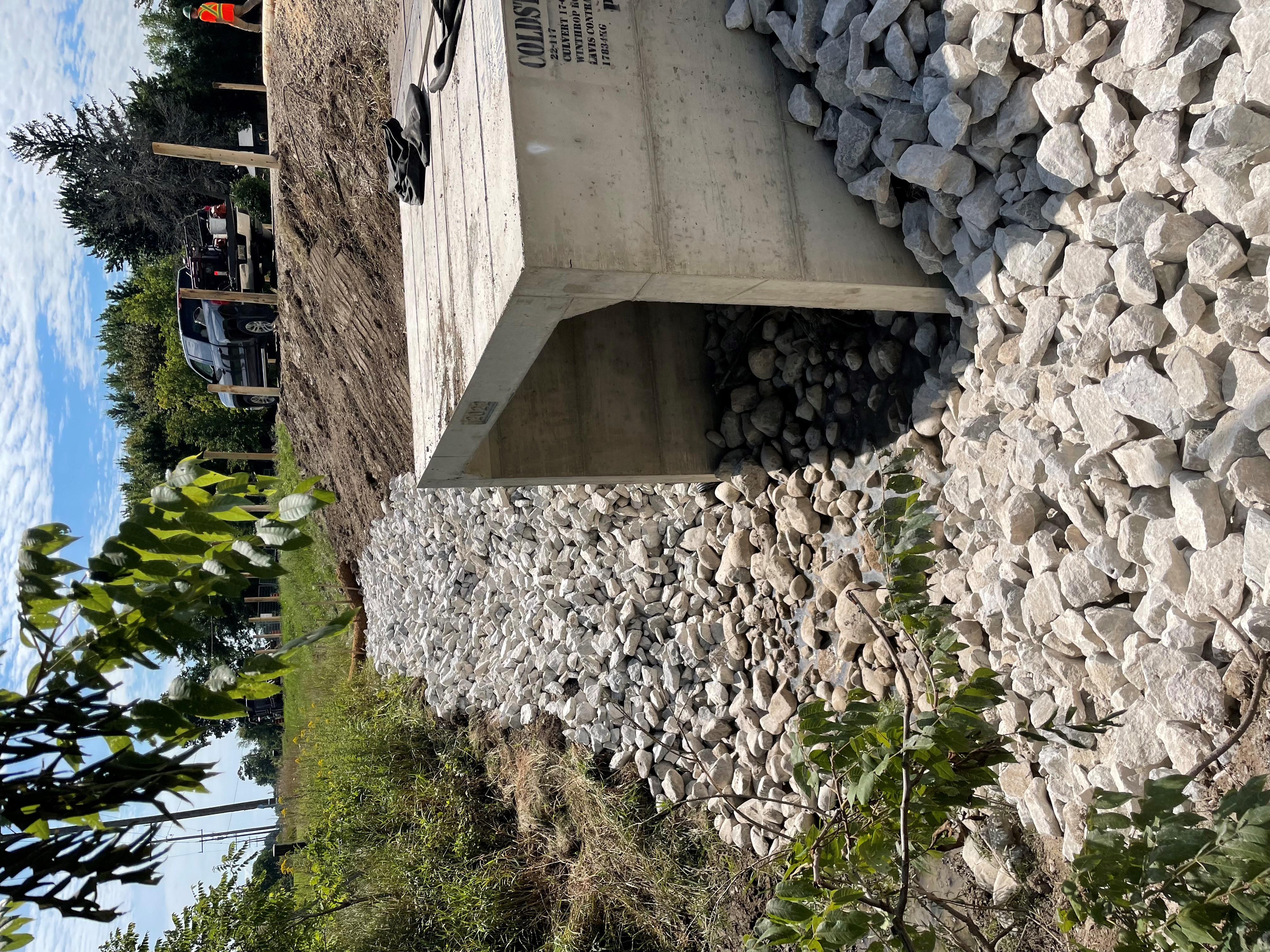 A culvert being inspected in Huron County