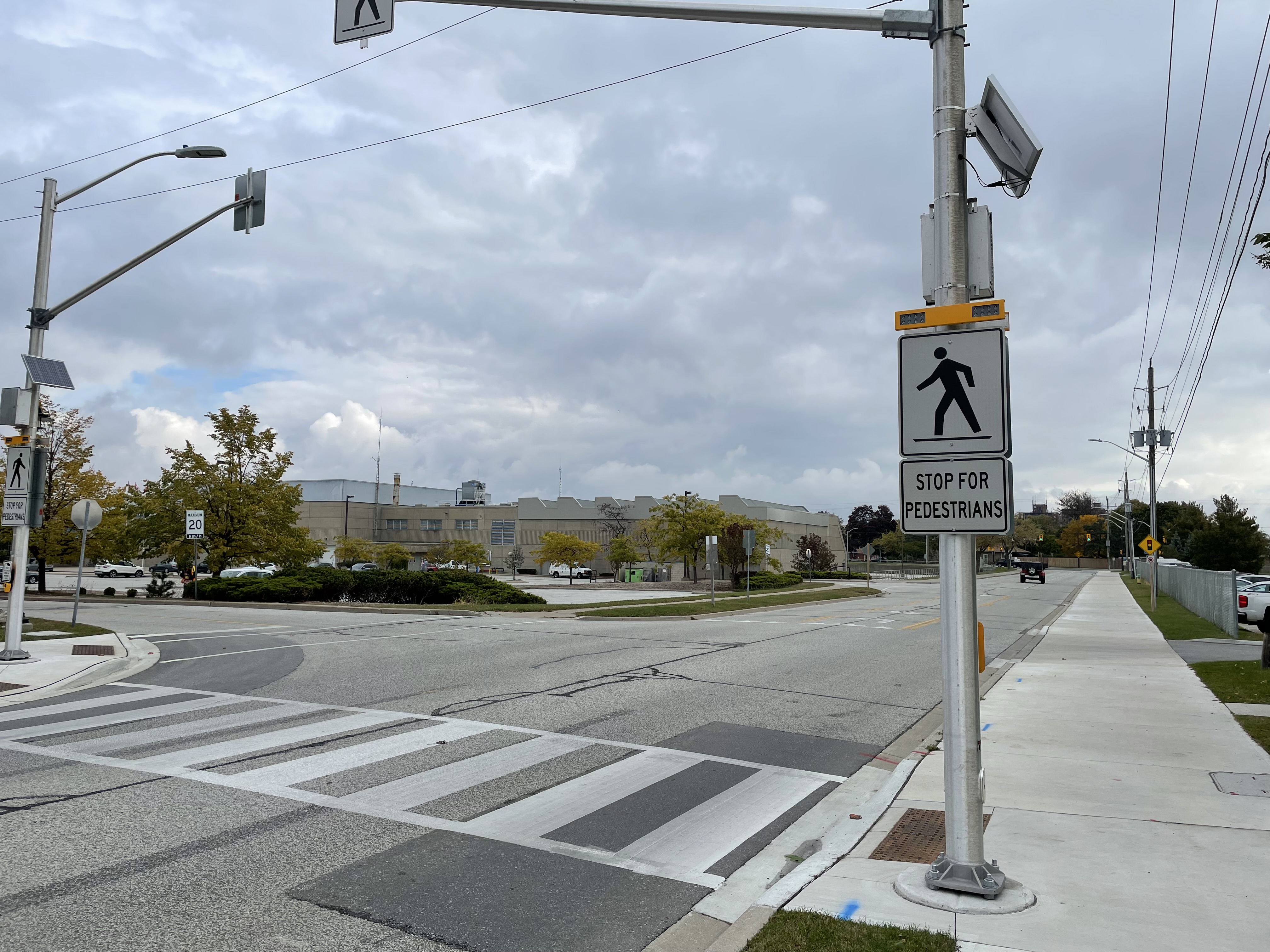 A photo of the new crosswalk in Leamington. 
