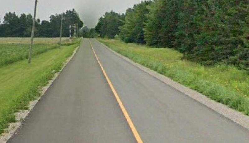 A photo of a freshly paved roadway in Grand Valley, Ontario. 